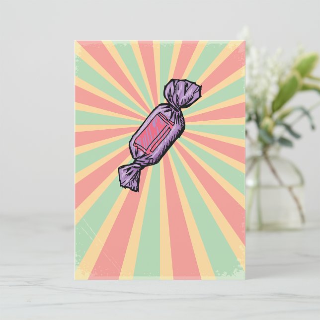 Vintage Pop Art Wrapped Candy Invitation (Creator Uploaded)