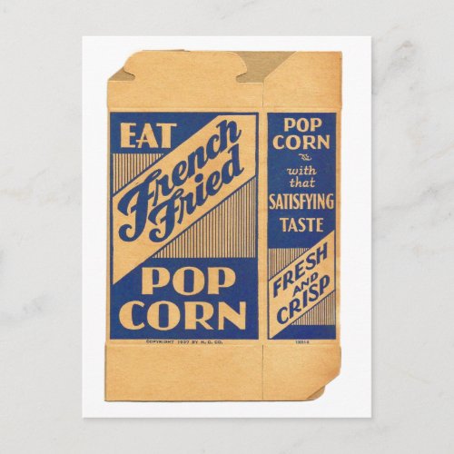 Vintage Popcorn Box French Fried Postcard