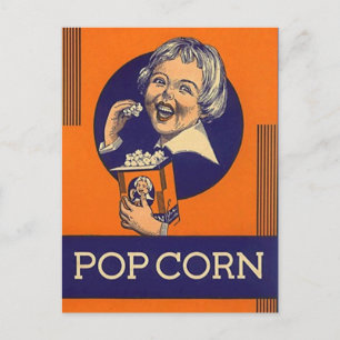 Vintage Popcorn Movie NIght Party Invite Postcards