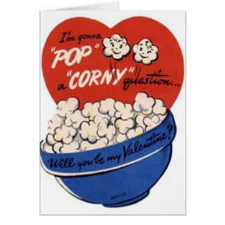 Vintage Popcorn Valentine's Day Card