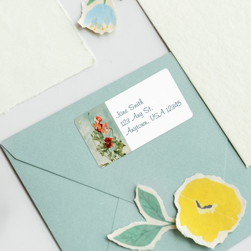 Vintage Poppies Address Labels