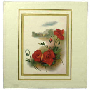 Vintage Poppies American MoJo Napkin