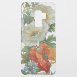 Vintage Poppies and Cornflowers Clear Uncommon Samsung Galaxy S9 Plus Case<br><div class="desc">An elegant,  clear phone case with vintage floral art of creamy white and orange-red poppies with blue cornflowers.</div>