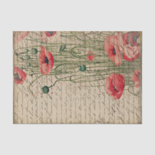 Vintage Poppies Journal I Tissue Paper