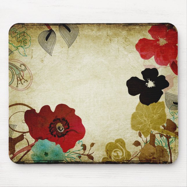 Vintage poppies Mousepad (Front)