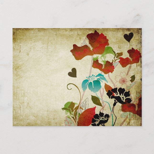 Vintage Poppies Postcard (Front)