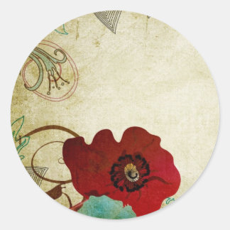 Vintage poppies Sticker