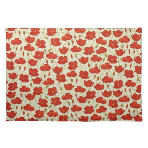 Vintage Poppies Wallpaper Cloth Placemat