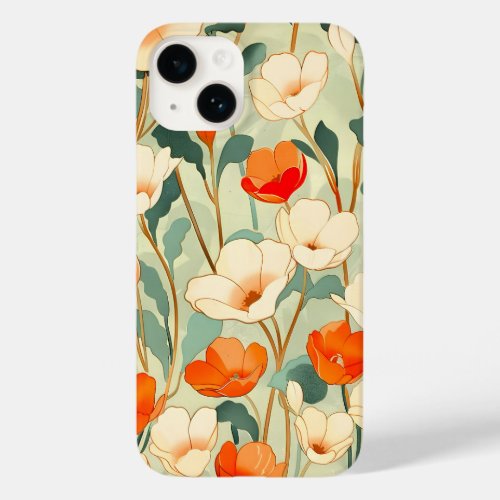Vintage Poppy Blossom Case_Mate iPhone 14 Case