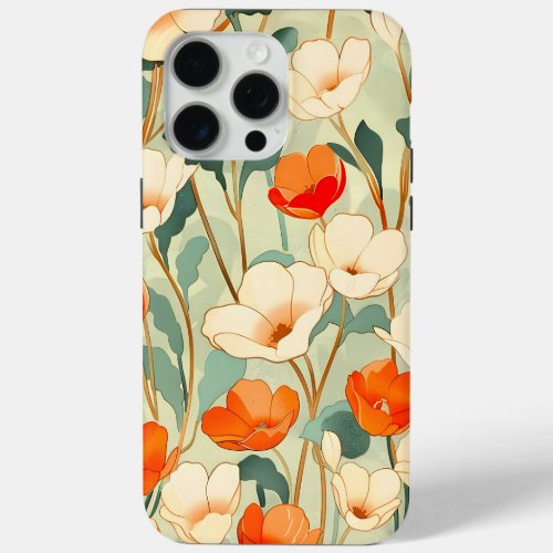 Vintage Poppy Blossom iPhone 15 Pro Max Case