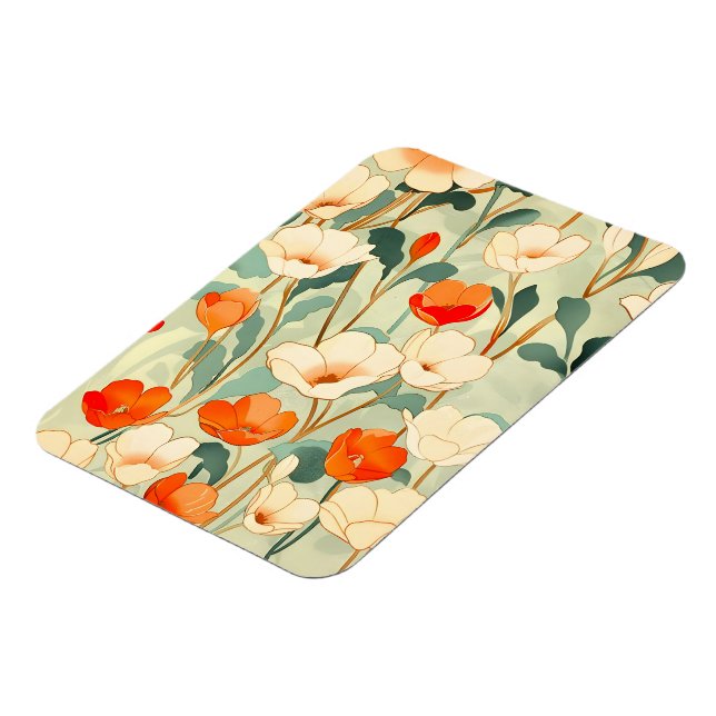 Vintage Poppy Blossom Magnet (Left Side)