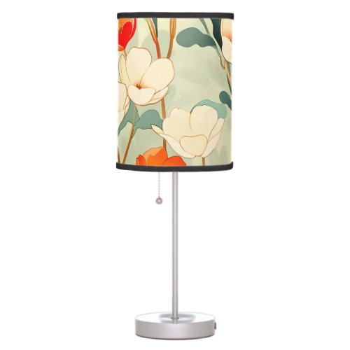 Vintage Poppy Blossom Table Lamp