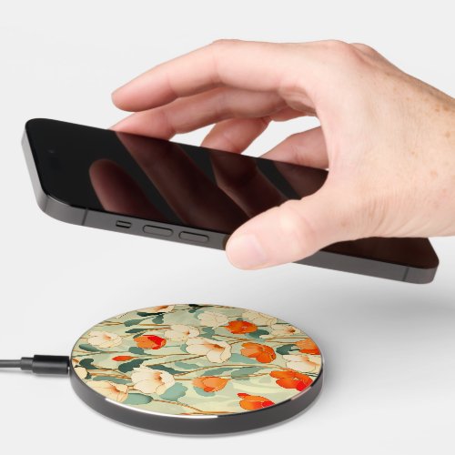 Vintage Poppy Blossom Wireless Charger