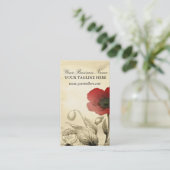 Vintage Poppy Business Cards - Ephemera Floral (Standing Front)