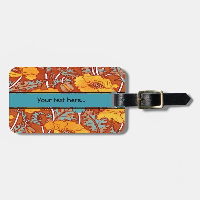 Vintage Poppy ~  Luggage Tag (Front Horizontal)