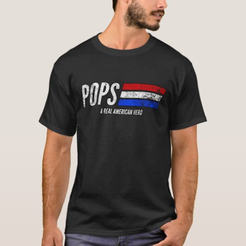 Vintage Pops A Real American Hero American Flag T_Shirt