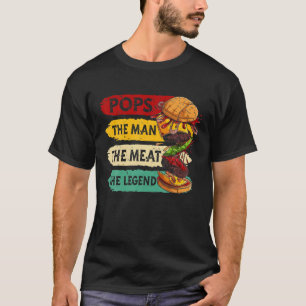 Vintage Pops Funny Man The Meat BBQ Lover Cute Bur T-Shirt