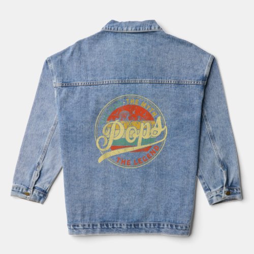 Vintage Pops Man Myth Legend Daddy Grandpa Gift Id Denim Jacket