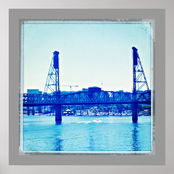 Vintage Portland Bridge Poster | Zazzle