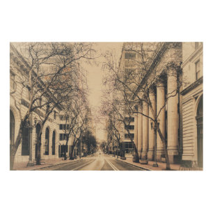 Vintage Portland City Street Wood Wall Art