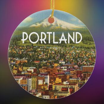 Vintage Portland  Oregon Ceramic Ornament by whereabouts at Zazzle