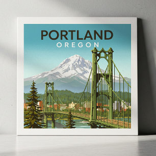 Vintage Portland Oregon Ceramic Tile