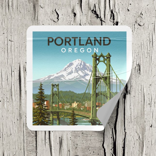 Vintage Portland Oregon Square Sticker (Creator Uploaded)