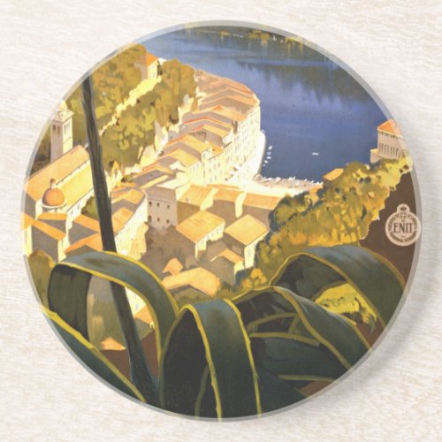 Vintage Portofino Italy Drink Coaster