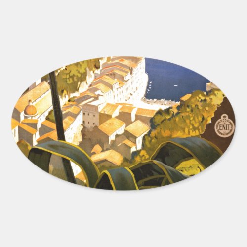 Vintage Portofino Italy Oval Sticker