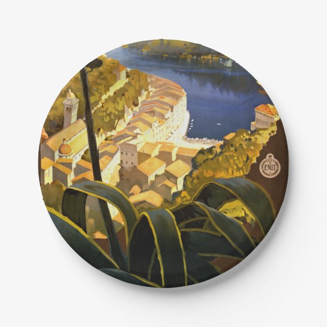 Vintage Portofino Italy Paper Plates (Front)