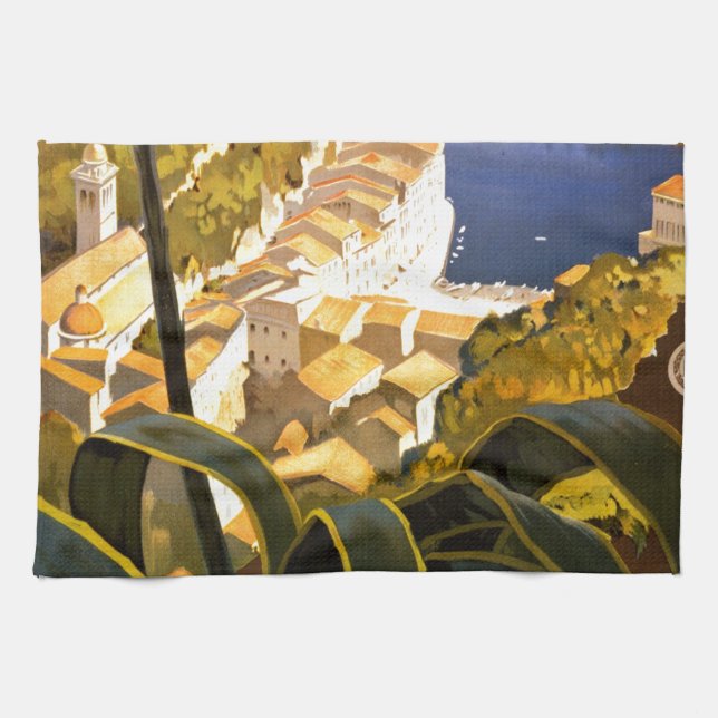 Vintage Portofino Italy Towel (Horizontal)