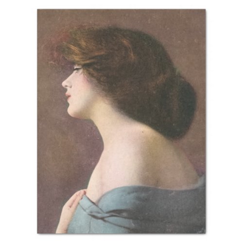 Vintage Portrait of a Woman Unknown Artist Tissue Paper