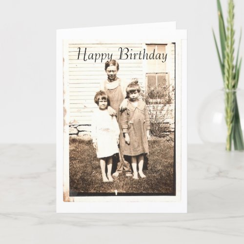 Vintage Portrait of Brothers and Sisters Card