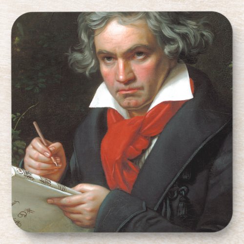 Vintage portrait of composer Ludwig von Beethoven Beverage Coaster