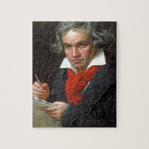 Vintage portrait of composer Ludwig von Beethoven Jigsaw Puzzle