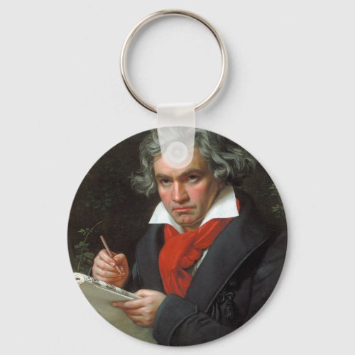 Vintage portrait of composer Ludwig von Beethoven Keychain