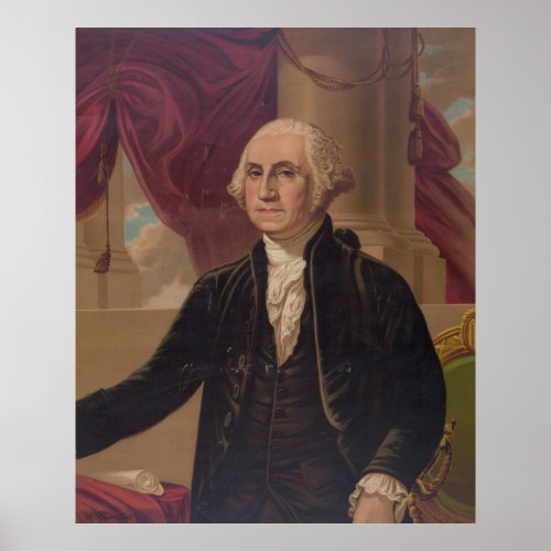 Vintage Portrait of George Washington 1876 Poster