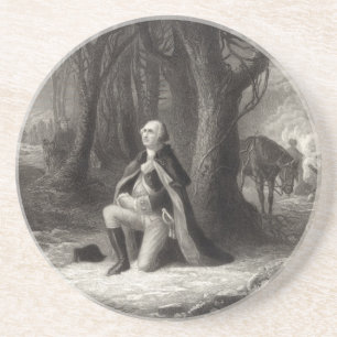Vintage Portrait of George Washington Praying Drink Coaster