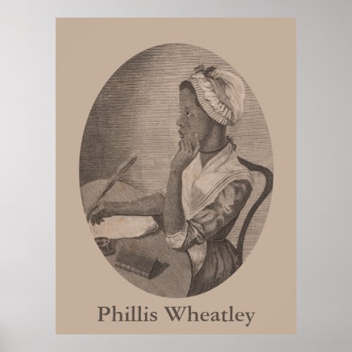 Vintage Portrait of Poet Phillis Wheatley Poster