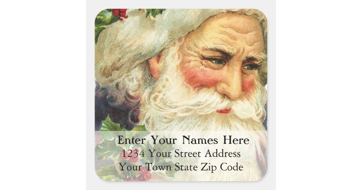 Vintage Portrait of Santa Return Address Label | Zazzle