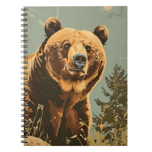 Vintage Portrait of the Brown Bear Notebook (Front)