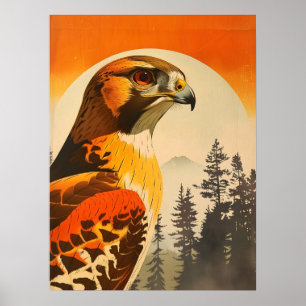 Vintage Portrait of the Cooper's Hawk Poster