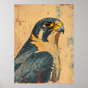 Vintage Portrait of the Merlin Falcon Poster