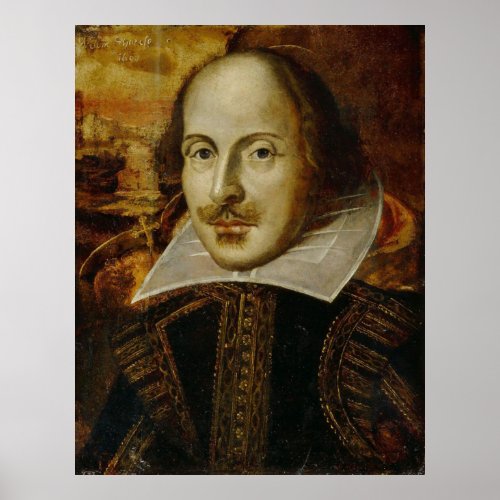 Vintage Portrait Painting of William Shakespeare Poster