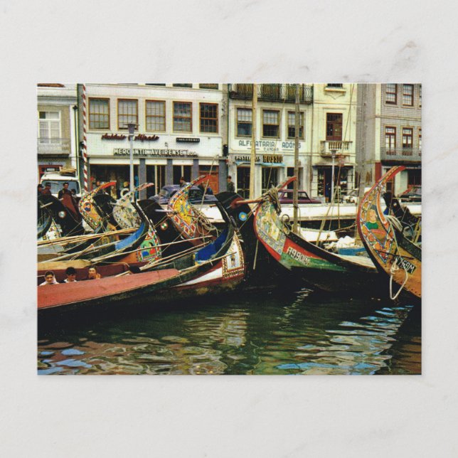 Vintage Portugal, Aveiro, traditional boats, Postcard (Front)
