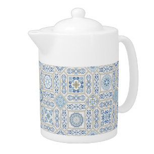 Vintage Portugal Azulejo traditional Teapot
