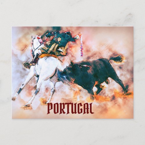 Vintage Portugal bullfight Postcard