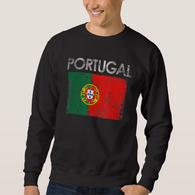 Vintage Portugal Portuguese Flag Pride Sweatshirt (Front)