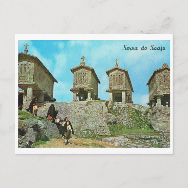 Vintage Portugal,  Serra do Soaja, cemetery, Postcard (Front)