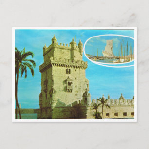 Vintage Portugal, Tower of Jeronimos monstery, Postcard